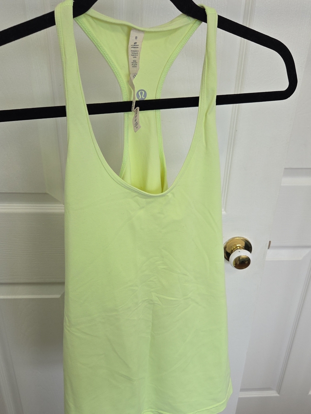 lululemon athletica Neon Yellow Racerback Tank
